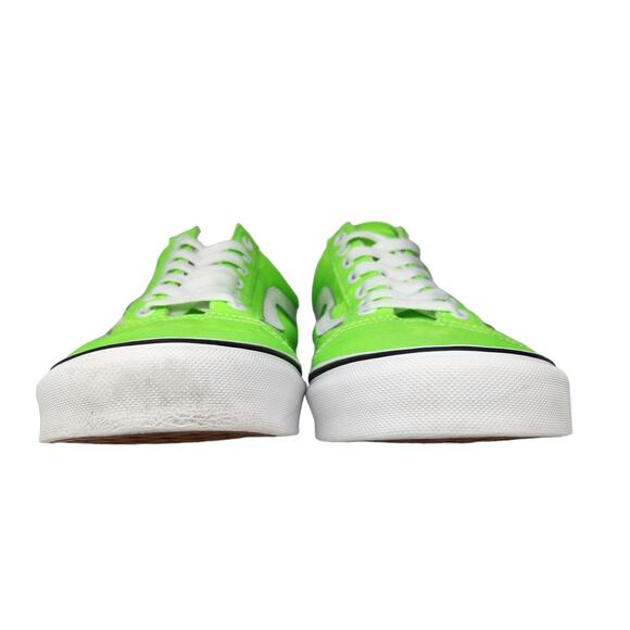 Vans Old Skool Shoes Mens 10.5 Neon Green Florescent Low Top White Sneakers main image 4